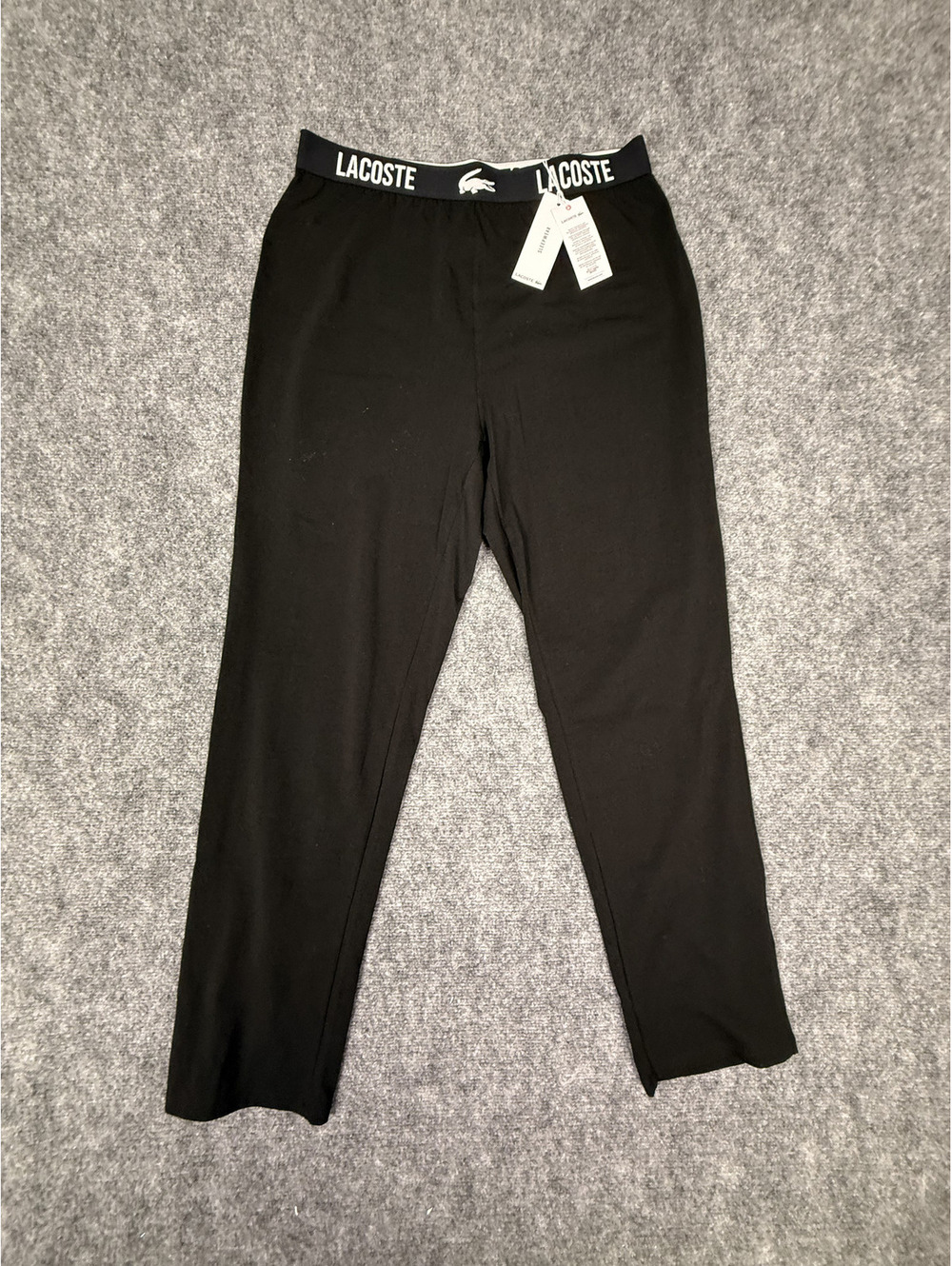 Lacoste Black Sleepwear Lounge Pants with Logo Waistband